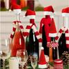5/100PCS Mini Santa Hat Creative Wine Bottle Covers Lollipop Cap Xmas Tree Ornaments Christmas Dinner Table Decor New Year Gifts