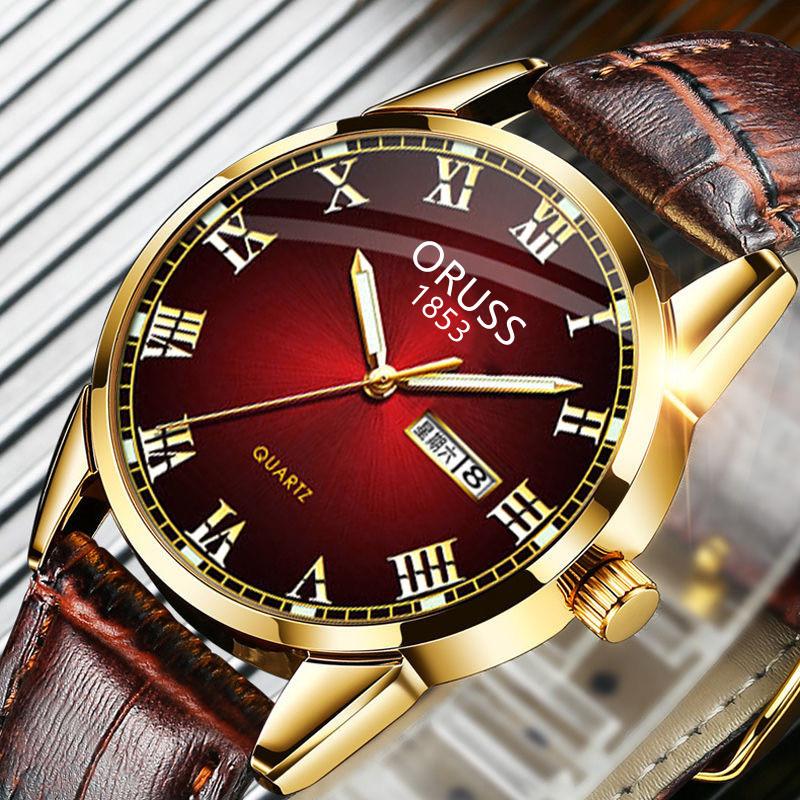 Fully Automatic Quartz Watch Men'S Simple Luminous Waterproof Dual Calendar Men'S Watch