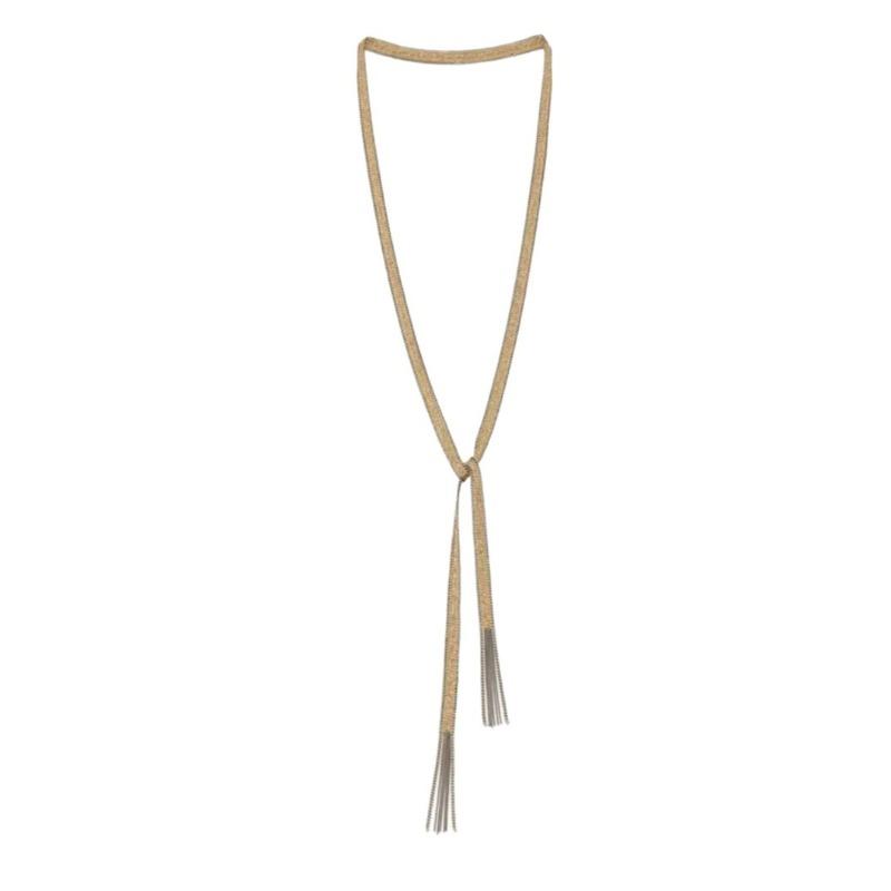 Meier Braided tassel necklace, full diamond long tassel necklace, unique designer necklace 110