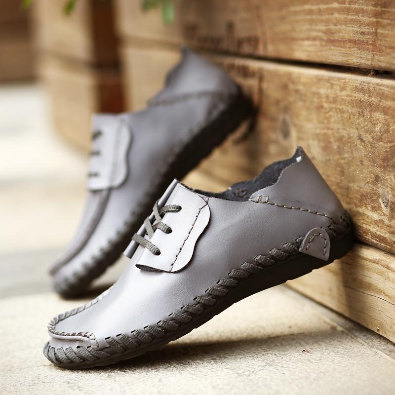 Men’s Moccasins Loafer Driving Comfort Flats Casual Lacing Plus Size Leather Shoes for Men Over Sized