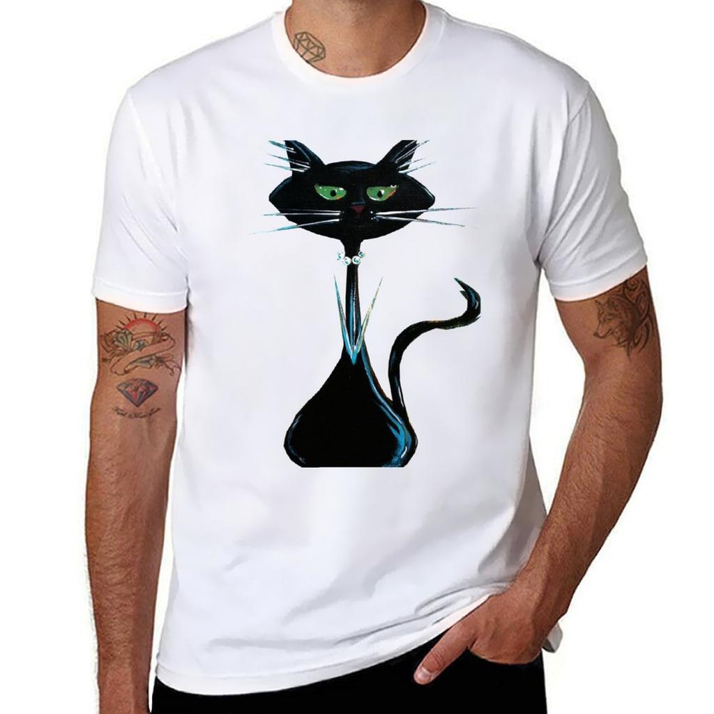 Green Eyed Kitty Tshirt Stylish Graphic Short Sleeve Top Tshirt