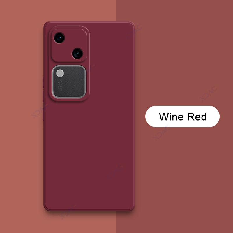

Чехлы для мобильных телефонов VIVO V30 Pro 5G Роскошные квадратные жидкие силиконовые чехлы VIVOV30 V30Pro V 30 Двойной подкладочный мягкий чехол VIVO V30 вино красного