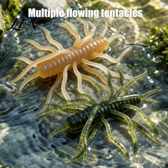 Natural Movement Fishing Lure 1/3/5Pcs 9.5cm/9g Floating Soft with Multi-Tentacles, Realistic Topwater Simulation Bait Bionic Bait, Artificial