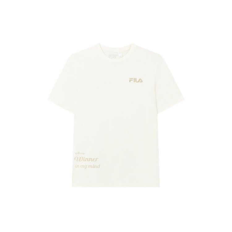 

Fila 2023 Новая летняя однотонная теннисная простая трикотажная футболка с коротким рукавом Мужские топы Сладкий крем F11M339104F-IV XXL