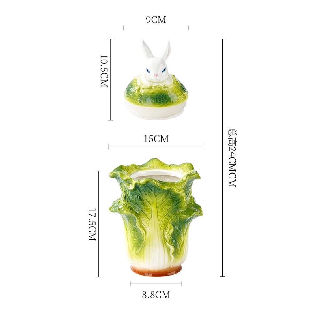 Ceramic Decorative Jar Creative Cabbage Tea Jar Tea Sealed Storage Jar Home Storage Container Decorative Accessories Gift