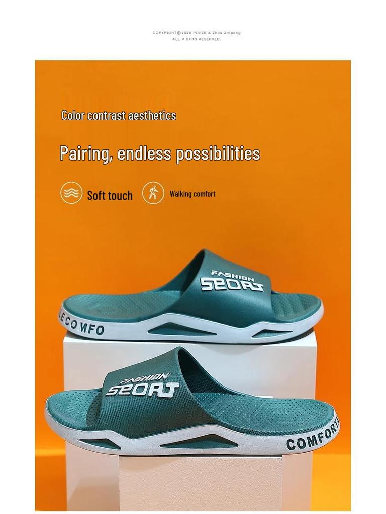 Men's Non-Slip Cool Summer Slippers for Outdoor, Indoor, and Bathroom Wear