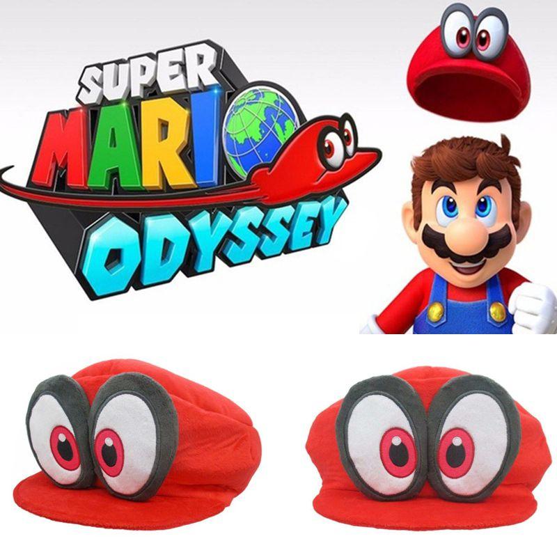 Mario Super Odyssey Cappy Red Plush Hat Adult Kids Anime Cosplay Costume Cap