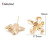 Gold-Plated Brass Metal Korean Fashion Flower Earrings Simple Trendy Statement Earrings For Women's Gift Jewelry