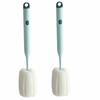 2pcs Long Handle Design Sponge Bottle Brush Sponge Head Cup Washing Brush  Stain Removal
