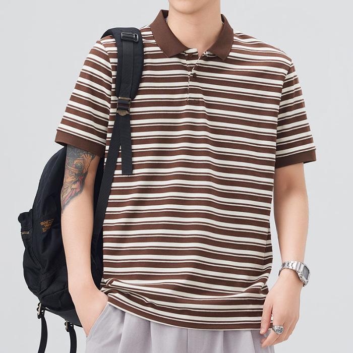 Men's New Summer Loose Short-sleeved POLO Shirt Lapel Thin Short T