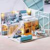 Puppenhaus Bausatz 3D Holz Mini Puppenhaus Montage Gebäude mit Möbelbausatz Spielzeug Kinder Geburtstagsgeschenk 3D Puzzle Handgefertigt