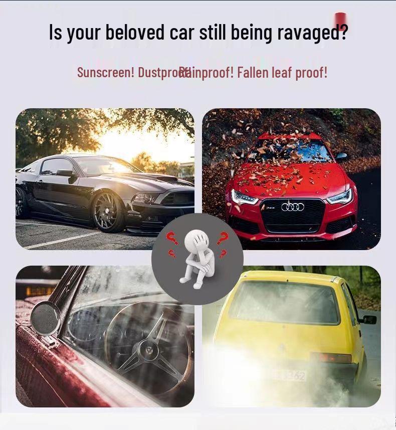 Half Car Cover: Sunshade, Snow & Frost Protection, Anti-Freeze, Rainproof, Summer Heat Insulation, Thickened Fleece Cotton