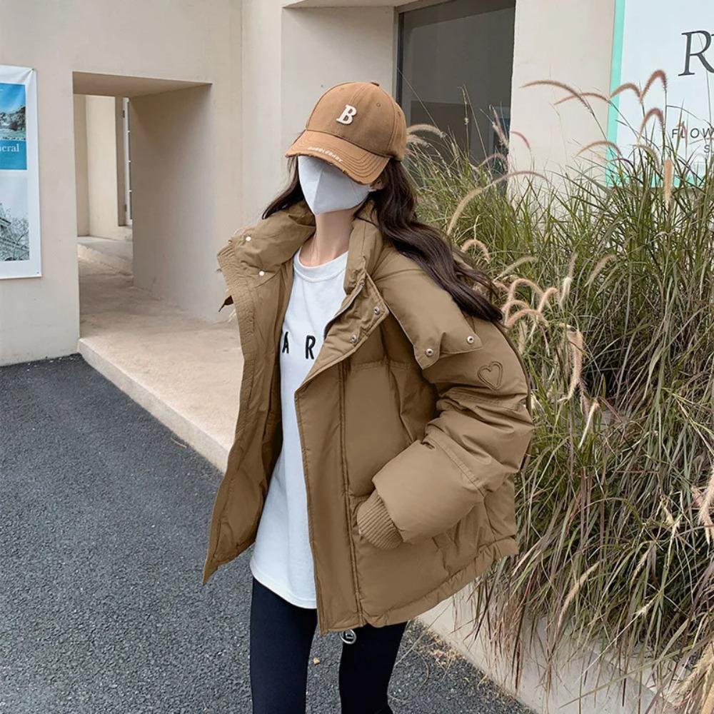 Women's Winter Warm Padded Jacket Coat Down Cotton Hooded Solid Thick Parka Waterproof Puffy Fashion Outdoor