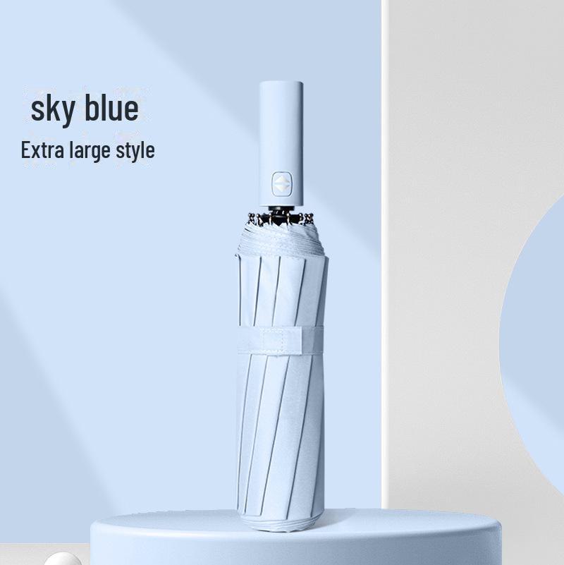 Automatischer 12-Speichen-Großschirm für Damen und Herren - Doppelte Nutzung, verstärkt für sonnige und regnerische Tage, geeignet für Studenten