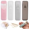 Toothpick Holder Case 6-piece Set Portable Cotton Swab Semi-transparent Stylish Slim Mini Floss Storage Toothpicks Dental Ear Pick Medicine Compact X