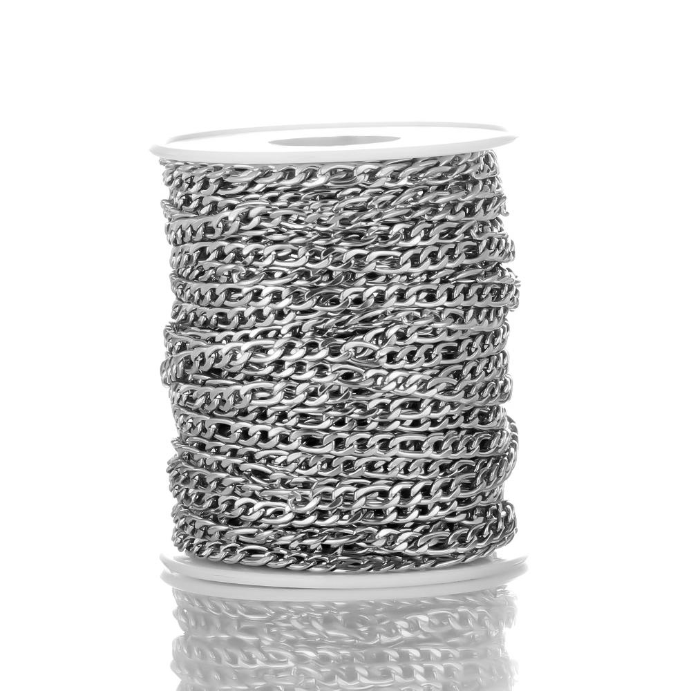 

Semitree 2 Meters Stainless Steel Cuban Link Chains Bulk for DIY Jewelry Making Accessories Handmade Necklace Findings Wholesale
