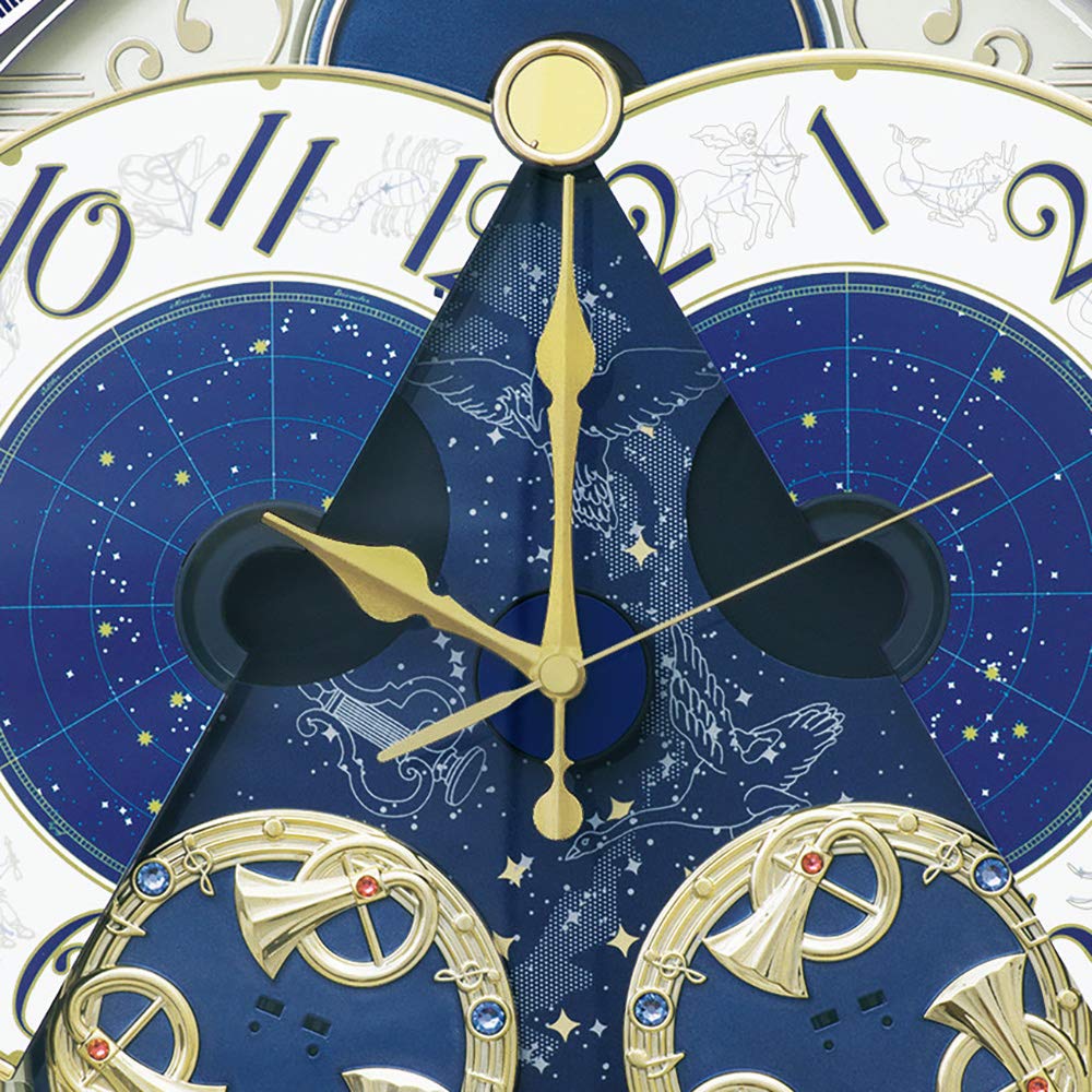Seiko Clock Wall Clock Karakuri Clock Radio Clock Light Golden Pearl 464x400x90mm RE582G