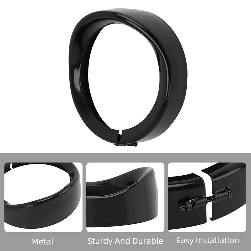 Motorcycle LED 7"+4.5" Headlight Trim Ring Visor Fog Light Trim Cover For Harley Touring Road King Electra Glide Softail FLD/FLH