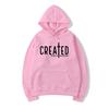Created with A Purpose Hoodie Faith Hoodies Bible Saying Mikina s kapucí Unisex svetr s dlouhým rukávem Křesťanské mikiny Topy