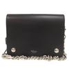 Used AUTHENTIC Chain Shoulder Clifton Shoulder Bag Black Leather