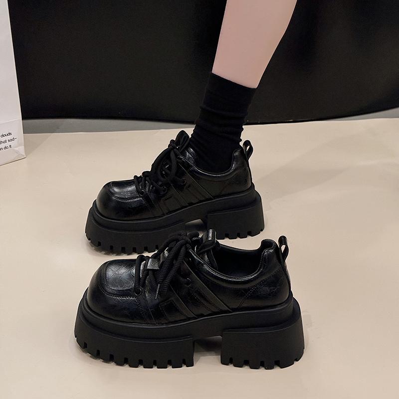 Fashion Chunky Heel Shoes Spring New Round Head Deep Mouth Front Strap Waterproof Platform Anti-slip Wear-resistant High Heels