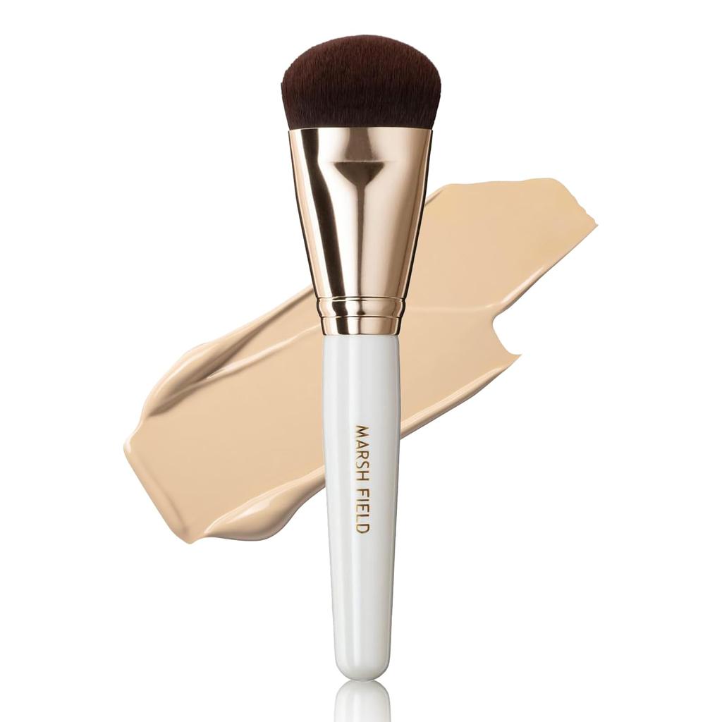 Marshfield Foundation Foundation Flat Evenly Makeup Uniform Diagonal Cut [Official] Three-Way Brush, Liquid/Cream Brush, Brush, Adheres, Brush,