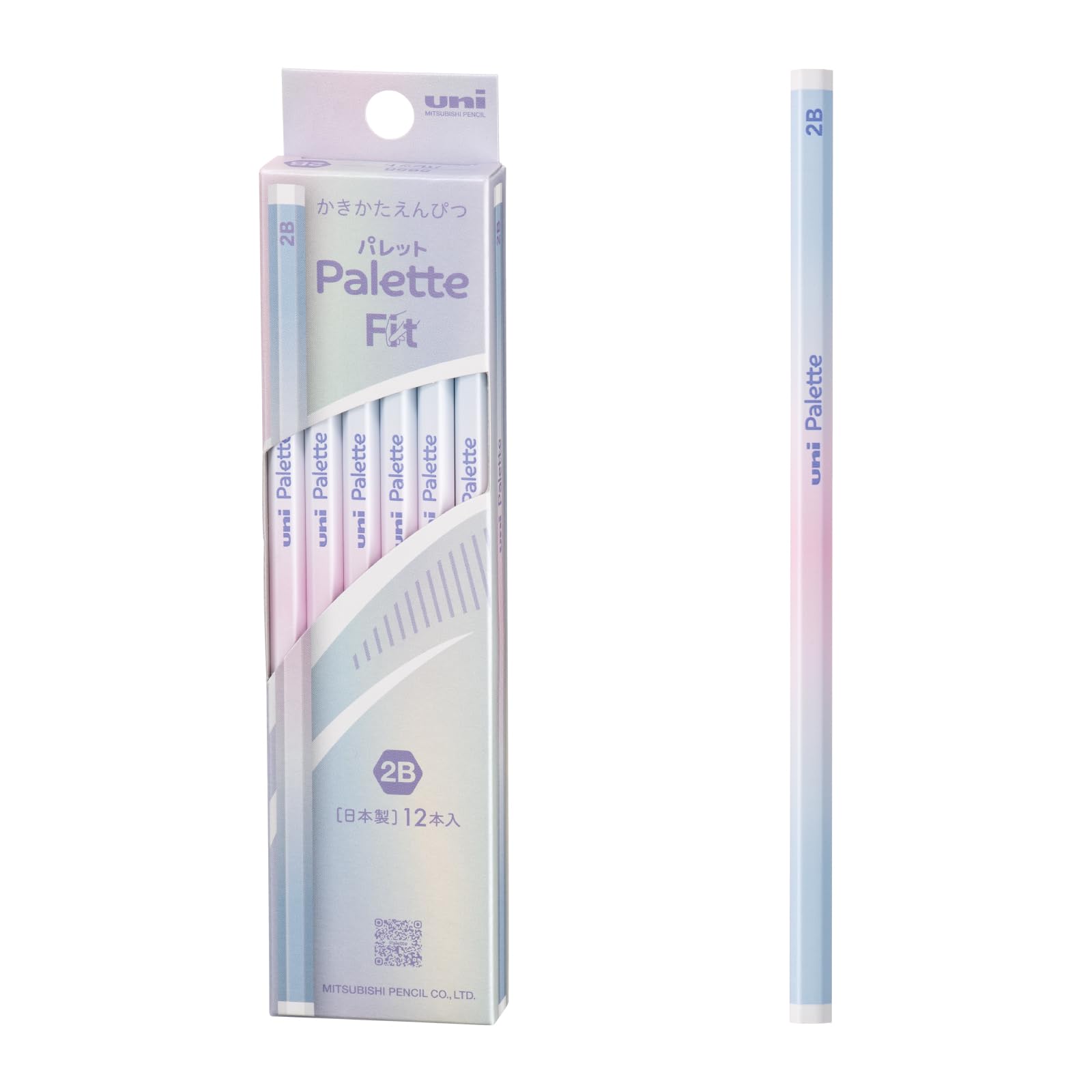 Mitsubishi Pencil Uni Palette Fit 2B Writing Pearl 1 Dozen Pencils, White, (K56582B)