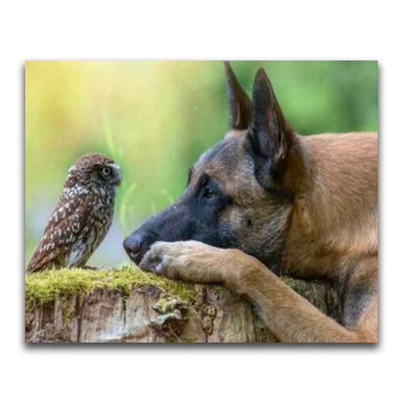 DIY 5D Diamond Painting German Shepherd Full Round Drill Animal Dog Pet Diamond Embroidery Cross Stitch Mosaic Home Decor