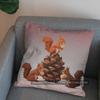 2D Polar Bear On Blue Background Decorative Pillow Pattern Cushion Cover Suitable For Sofa Bedroom Car Pillow Cover