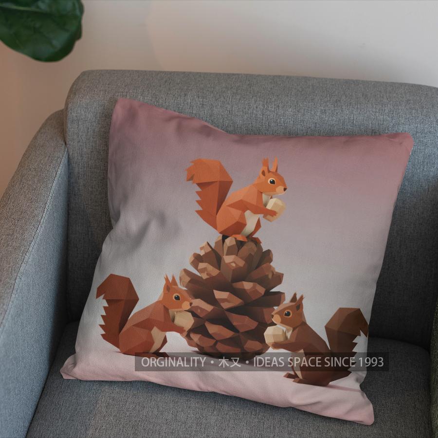 2D Polar Bear On Blue Background Decorative Pillow Pattern Cushion Cover Suitable For Sofa Bedroom Car Pillow Cover
