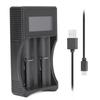 SEIVI PC Black Portable Travel LCD Smart Display USB Double Slot Charging Battery Charger for Ni MH
