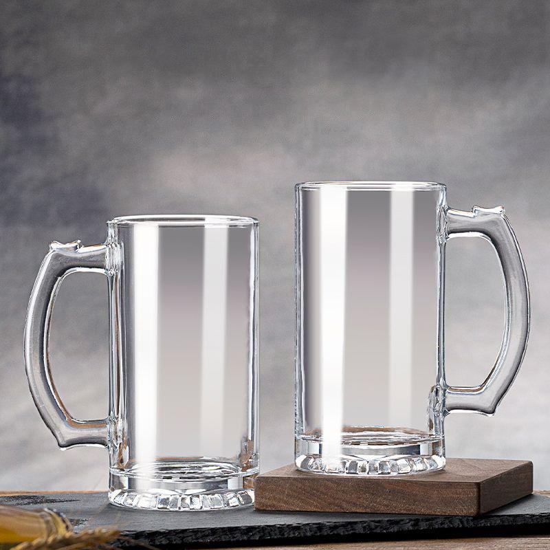 480ml Classic Thick Bottomed Wine Glass Party Bar Wine Utensils Craft Beer Glass with Handle Drinkware Heat Resistant Tea Cup