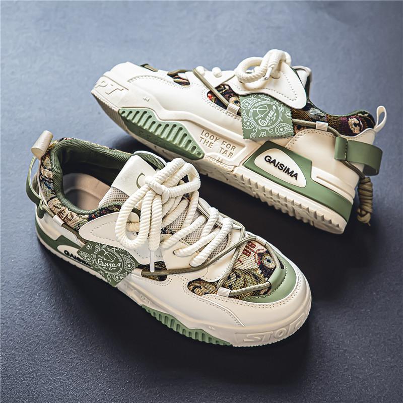 2025 new men's casual shoes, men's thick-soled sports canvas shoes, large-sized 48 vulcanized men's shoes