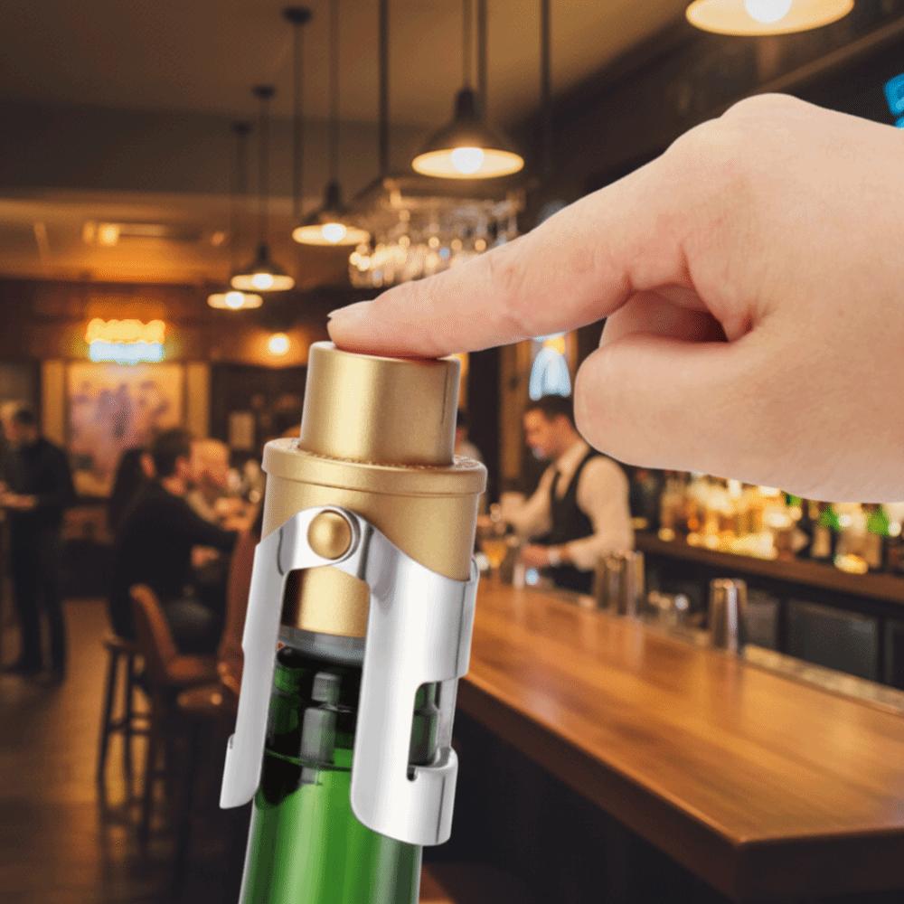 2pcs Built-in Pressure Pump Champagne Sealer with Time Stamp Wine Bottle Cap Wine Stopper  Brewing