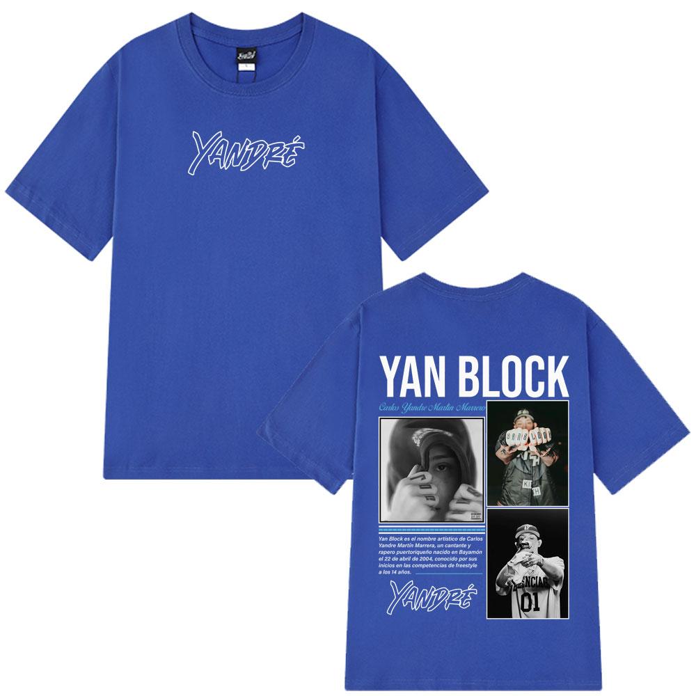 2025 Rapper Yan Block Album Graphic Tshirt Unisexs Women 100 Pure Cotton Printed Tshirt Hiphop T Shirts Streetwear Leisure Top