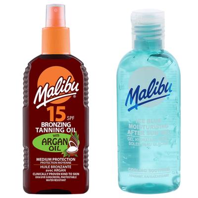 Malibu Tanning Oil SPF15 200ml + After Sun Gel 100ml