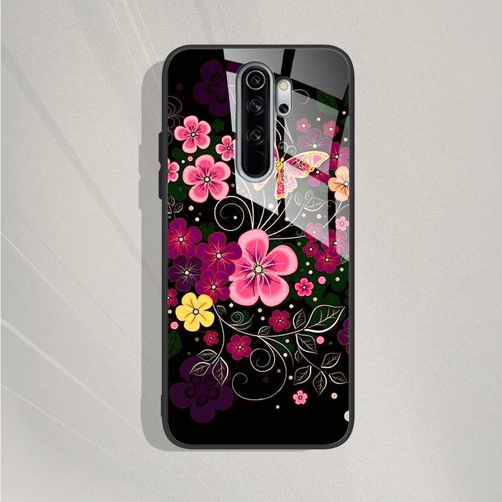 For Xiaomi Redmi Note 8 Pro Case Tempered Glass Pattern Silicone Cover Phone Cases For Redmi Note 8 Note8 Note 8T 8 t Fundas