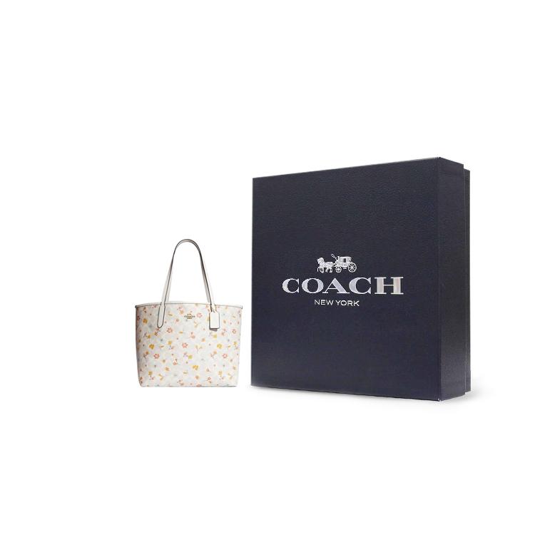 New COACH City Artificial Leather Tote Bag Shopping Bag Handbag Shoulder Bag Large Size Women's White C8614-IMCAH