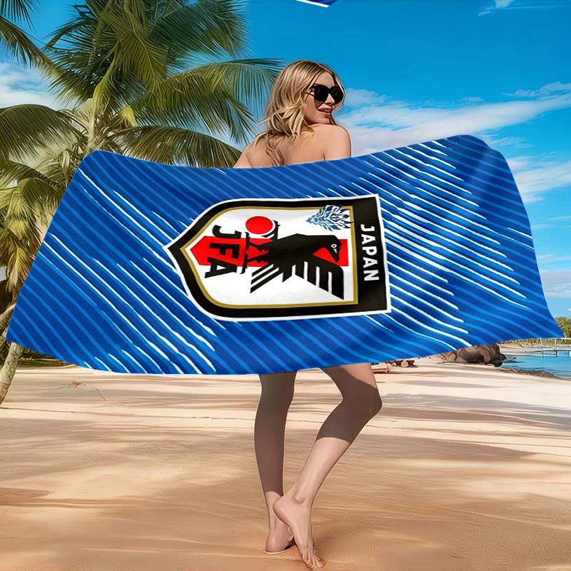 Japan Football Association Emblem Beach Towel, Quick-drying, Easy to Care for, Suitable for Both Fitness and Beach Vacations,Sports Essential