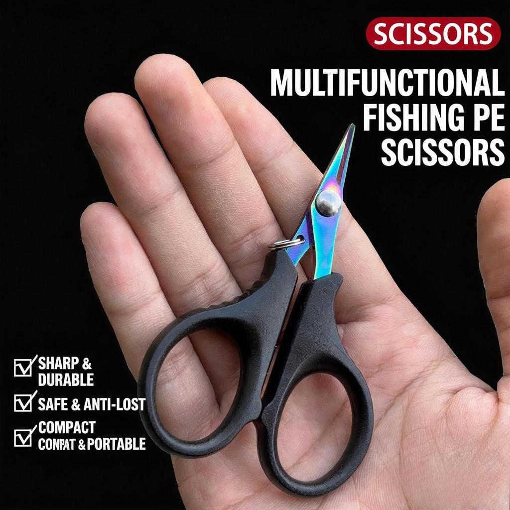 1pc Multifunctional Dyneema Fishing Scissors | Small Single-Sided Serrated, Stainless Steel, Ideal for Cutting Fishing Lines, Lure Lines, Lead Sheets