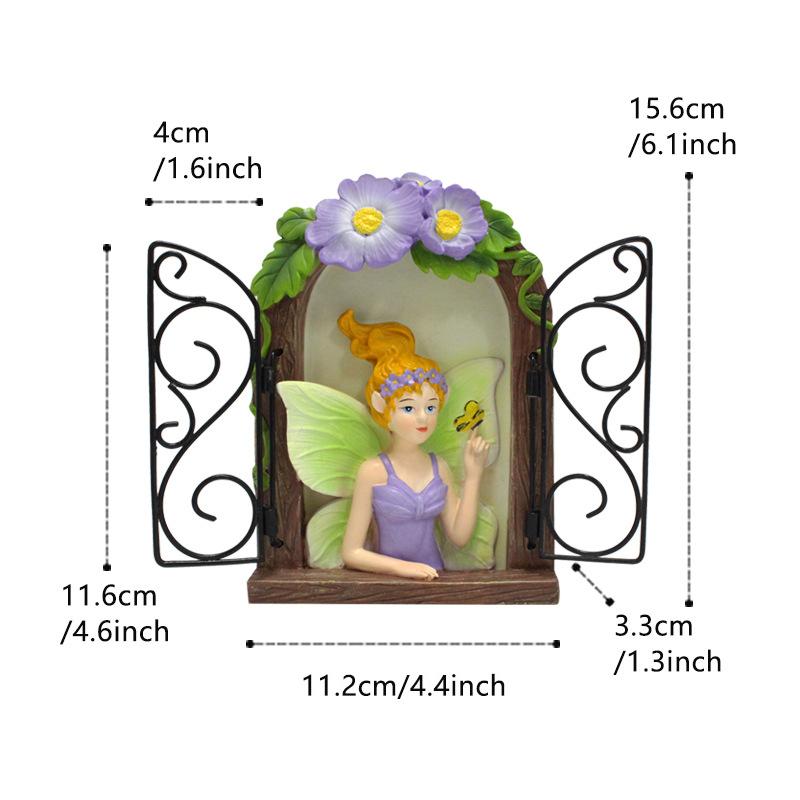Подвесные флуоресцентные сказочные двери и окна для украшения двора, забавные миниатюрные фигурки, подарок разноцветный