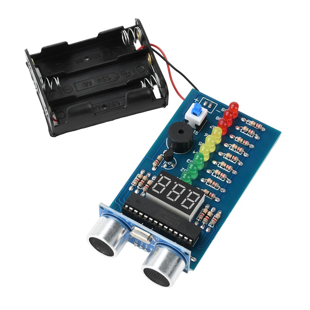DIY Ultrasonic Distance Measuring Kit Ultrasonic Reversing Radar Ranging Alarm Module Rangefinder LED Soldering Practice DIY kit