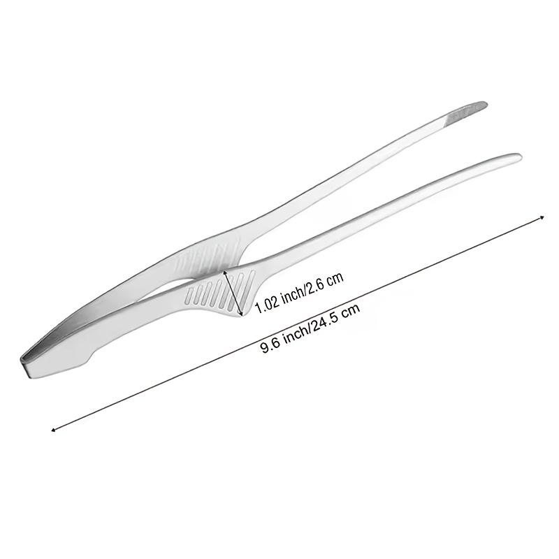 Grillzange aus Edelstahl, Selbststehende, rutschfeste Grillzange zum Servieren von Speisen, Salat, Camping, Barbecue, Langlebige Kochutensilien, Salatservierwerkzeuge