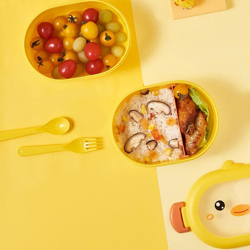 Portable Plastic Children Lunch Box Bento Box Container for Primary Student/Office Worker