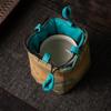 Chinese Style Teacup Drawstring Cloth Pouch Print Embroidered Handbag  Storage Bag