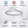 Vnox A-Z Initial Bracelets for Men Women, Never Fade Silver Color Stainless Steel Cuban Chain Bracelet with 26 Letter Alphabet