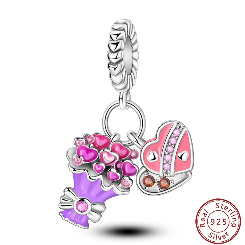 Copper Sincere Emotions Multiple Styles Heart-Shaped Romantic Charms Beads 3Mm Diy Fine Jewelry Making