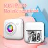 Mini Pocket Printer Portable 58mm Thermal Printer Machine Wireless BT Connection for Picture Label DIY Handcraft List