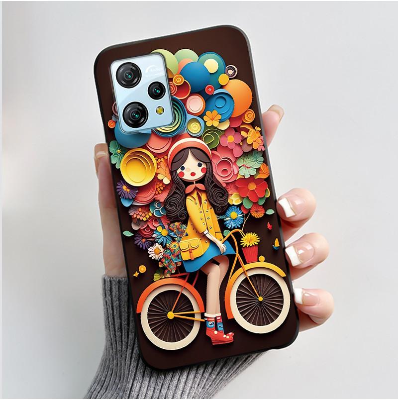 For Blackview A53 Case Blackview A53 Pro Back Cover Luxury Cute Love Rabbit Funny Black TPU Soft Silicone Protective Phone Case