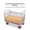 Industrial Utility Cart with Protective Mesh Railing